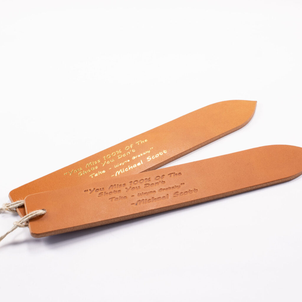 Product image of FredFloris leather bookmark with quotes