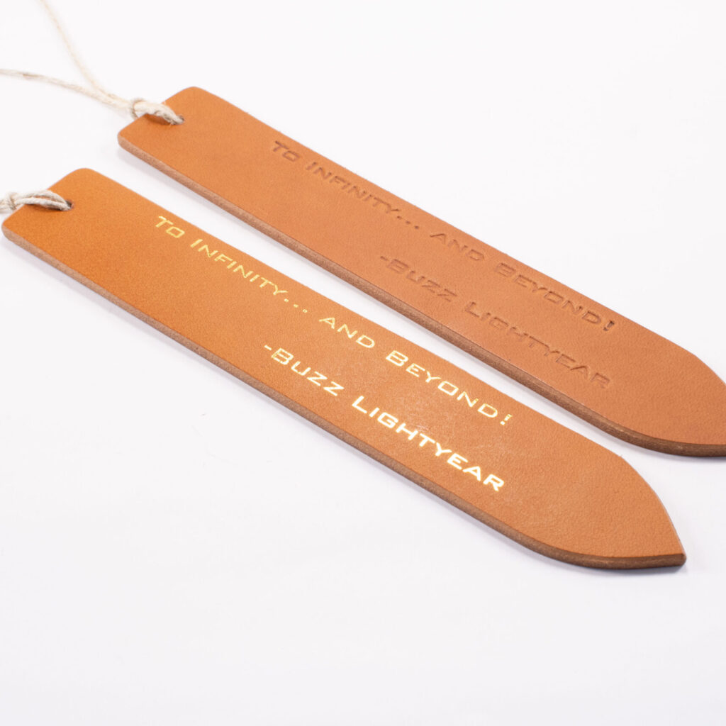 Product image of FredFloris leather bookmark with quotes