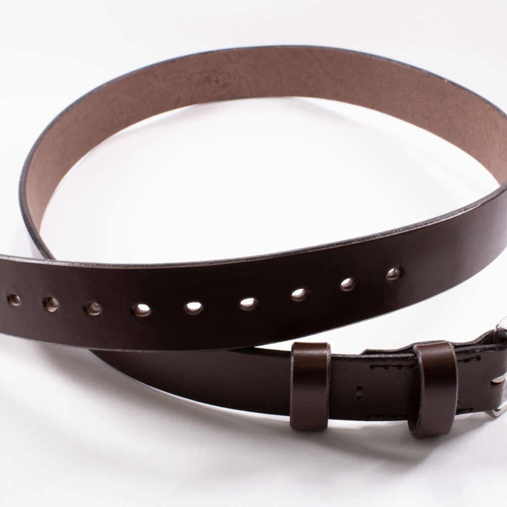 Product image of FredFloris handmade dark brown leather dress belt