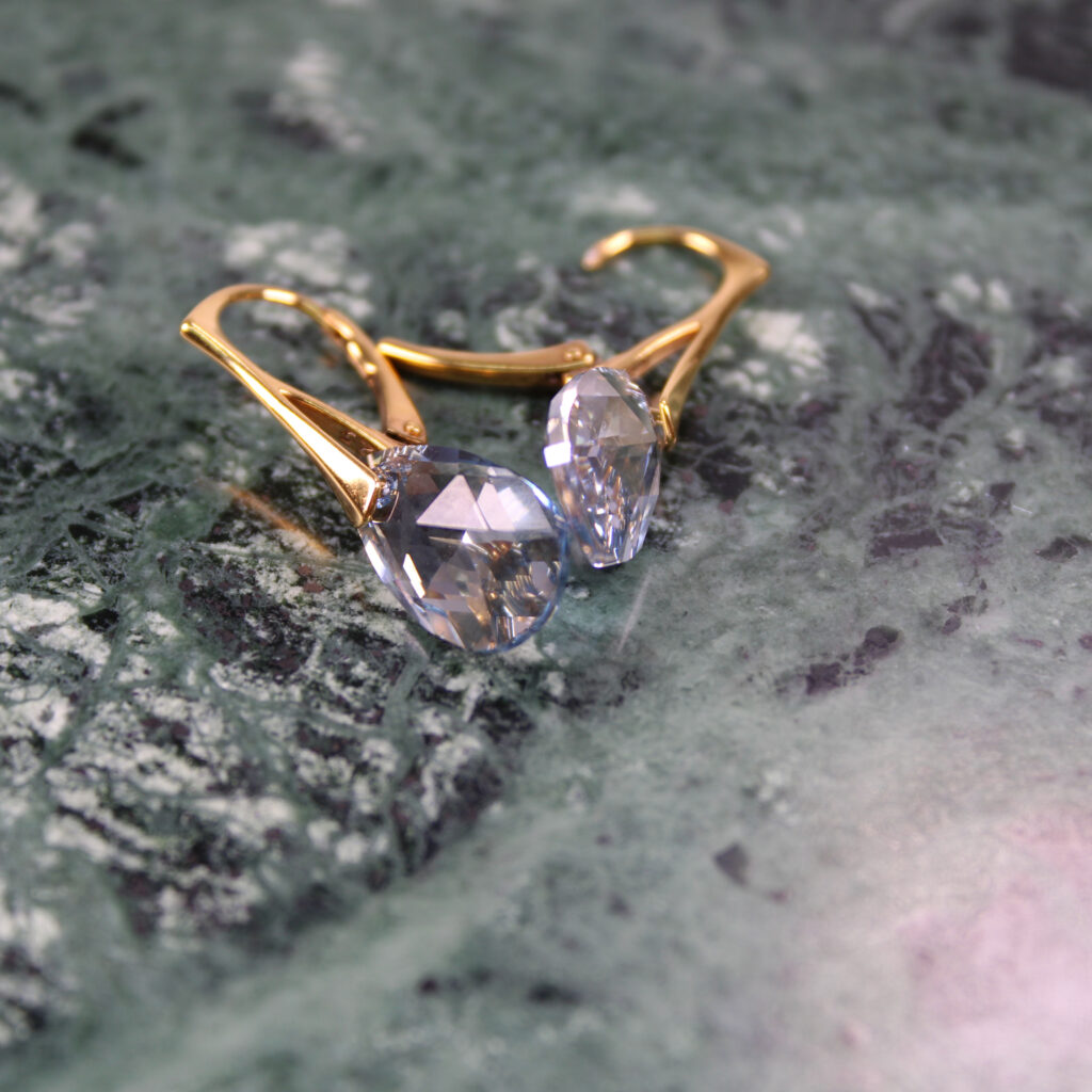 Product image of FredFloris Swarovski crystal Sterling silver leverback earrings
