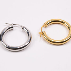Product image of FredFloris thick & chunky, gold & platinum plated silver hoop earrings