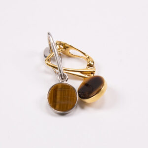Product image of FredFloris Tiger’s eye gemstone round pendant earrings