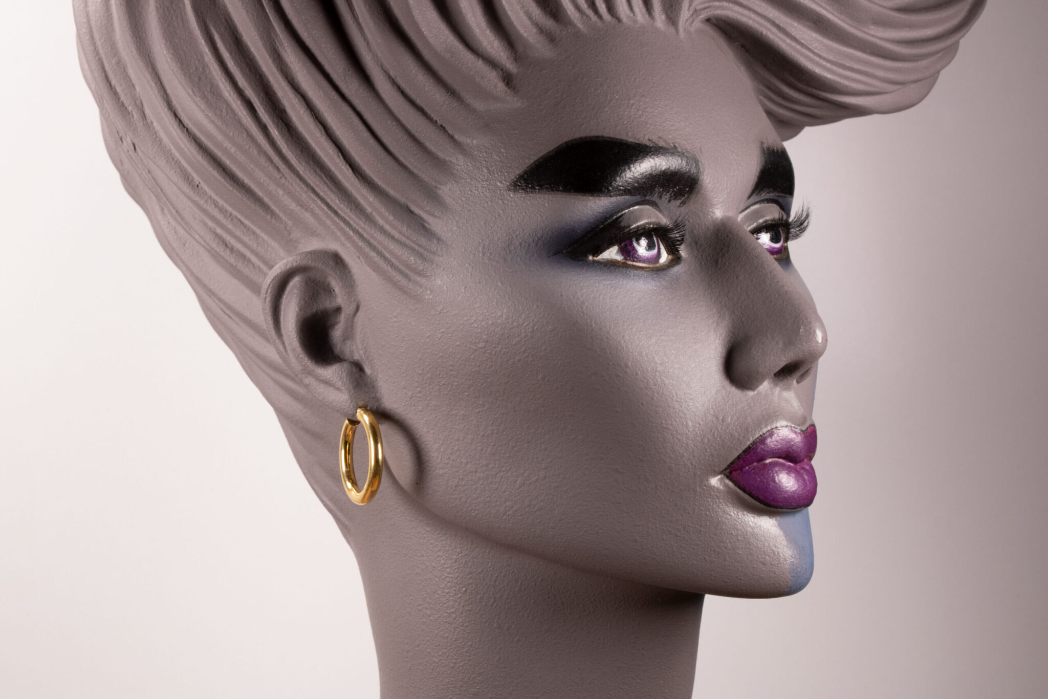 Product image of FredFloris thick & chunky, gold & platinum plated silver hoop earrings