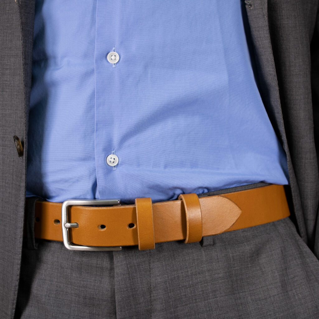 Product image of FredFloris handmade tan leather dress belt