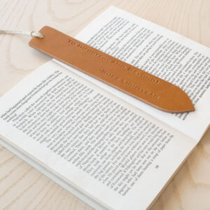 Product image of FredFloris leather bookmark with quotes