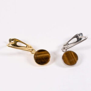 Product image of FredFloris Tiger’s eye gemstone round pendant earrings
