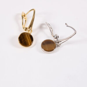 Product image of FredFloris Tiger’s eye gemstone round pendant earrings