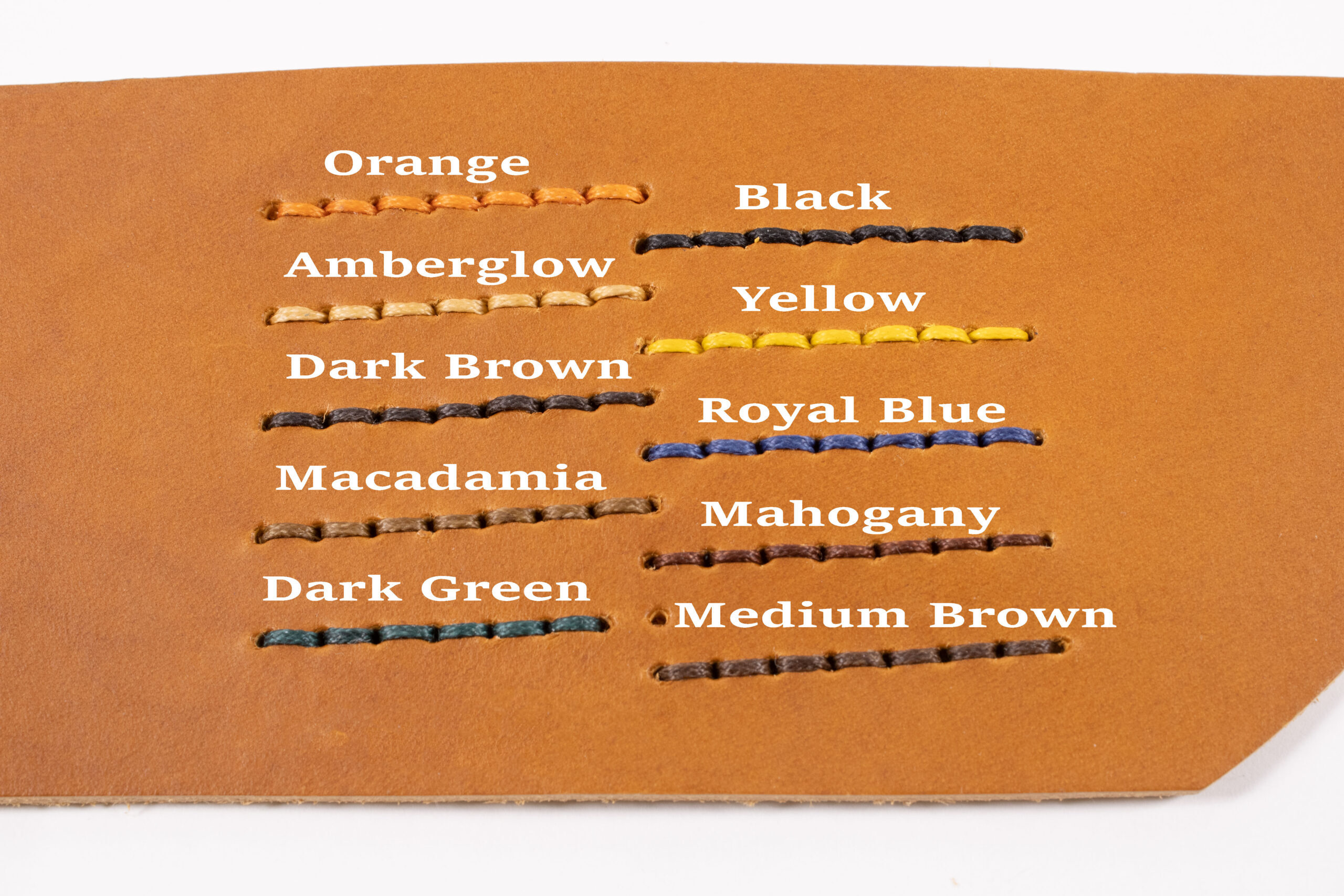 Thread Colour Options for Leather Colour Cognac