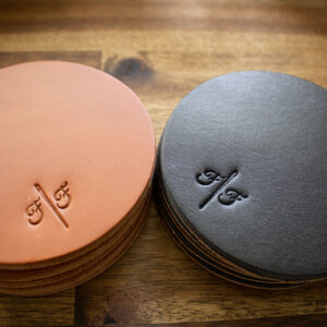 Product image of FredFloris Black & Brown leather drink coasters