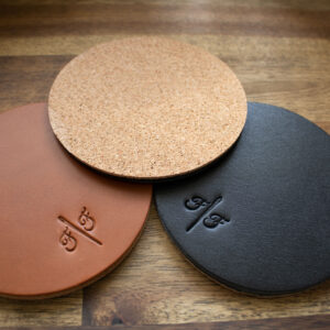 Product image of FredFloris Black & Brown leather drink coasters