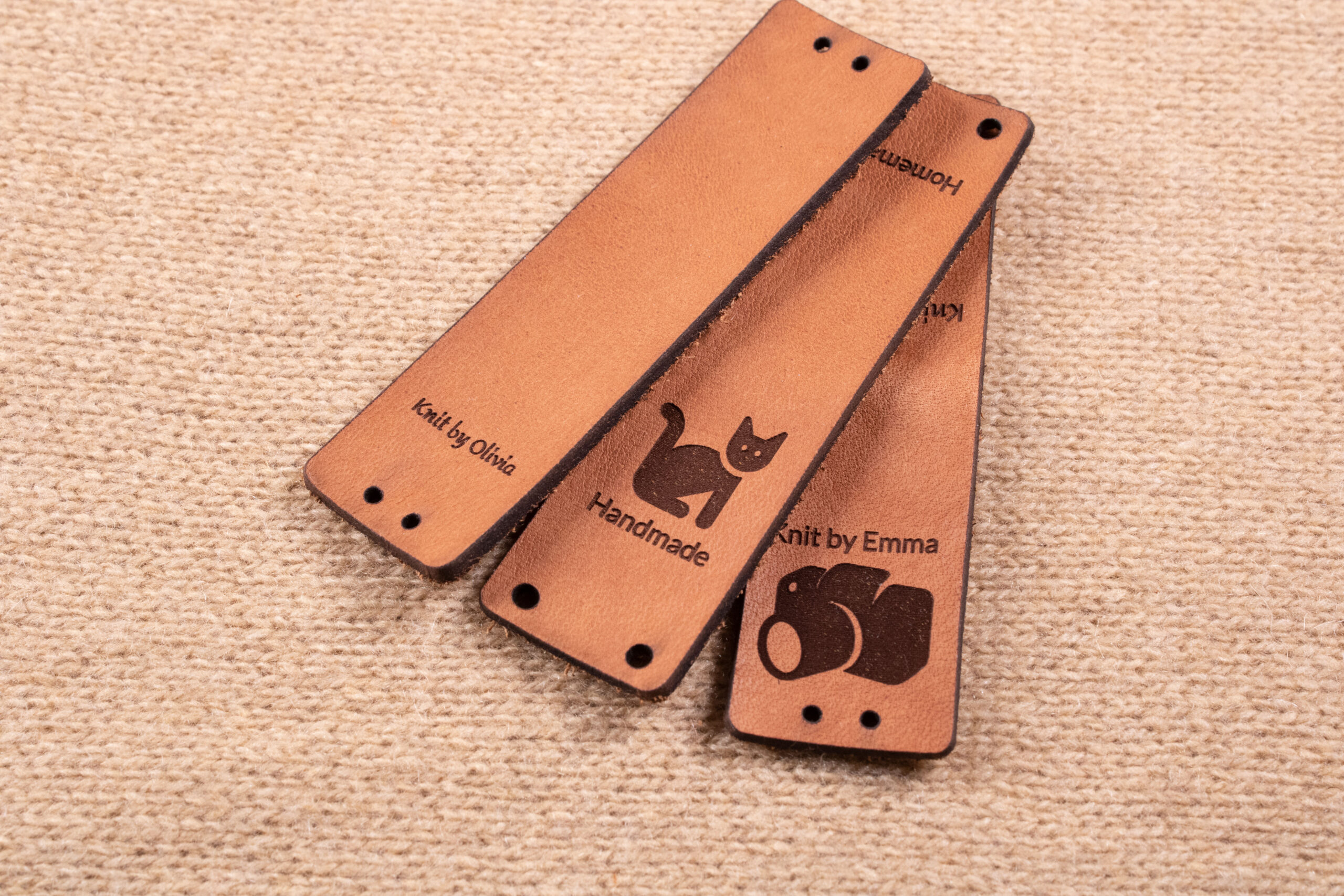 Product image of FredFloris Custom Personalised Leather crochet Labels DIY