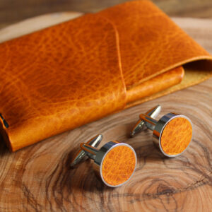 Image du produit FredFloris Boutons de manchette de chemise en cuir brun