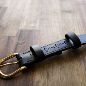 Product image of FredFloris handmade craft black leather dress belt