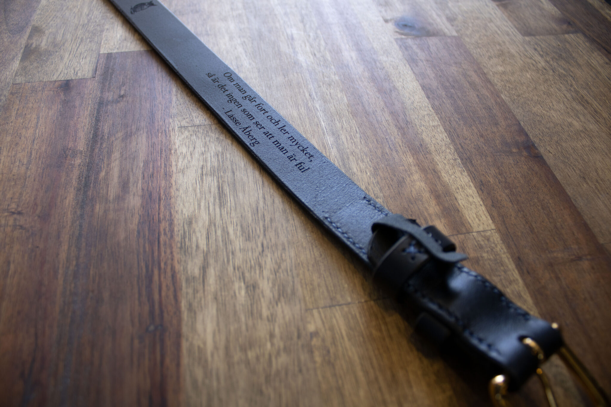 Product image of FredFloris handmade craft black leather dress belt