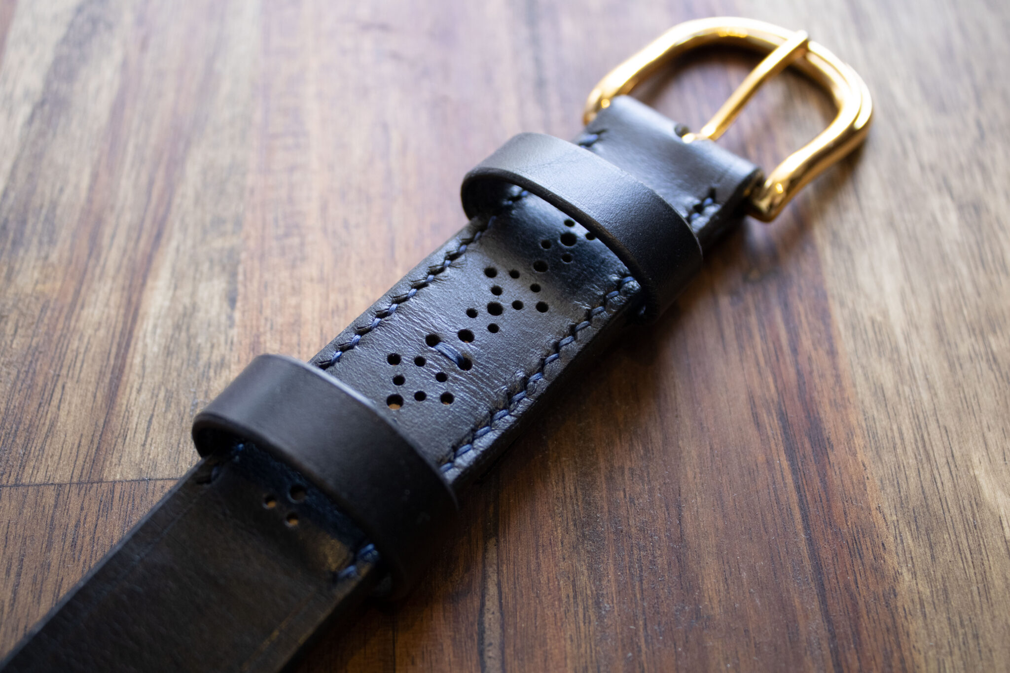 Product image of FredFloris handmade black leather dress belt