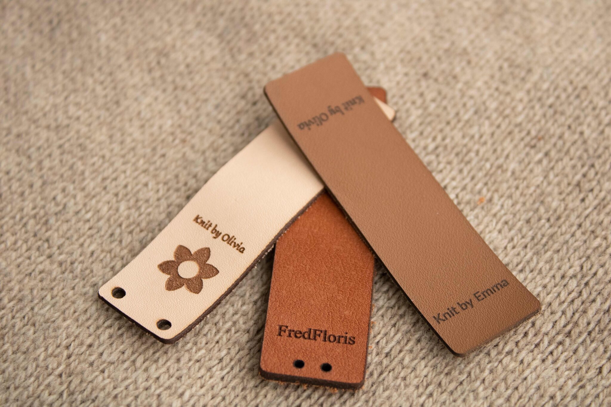 Product image of FredFloris Custom Personalised Leather crochet Labels DIY