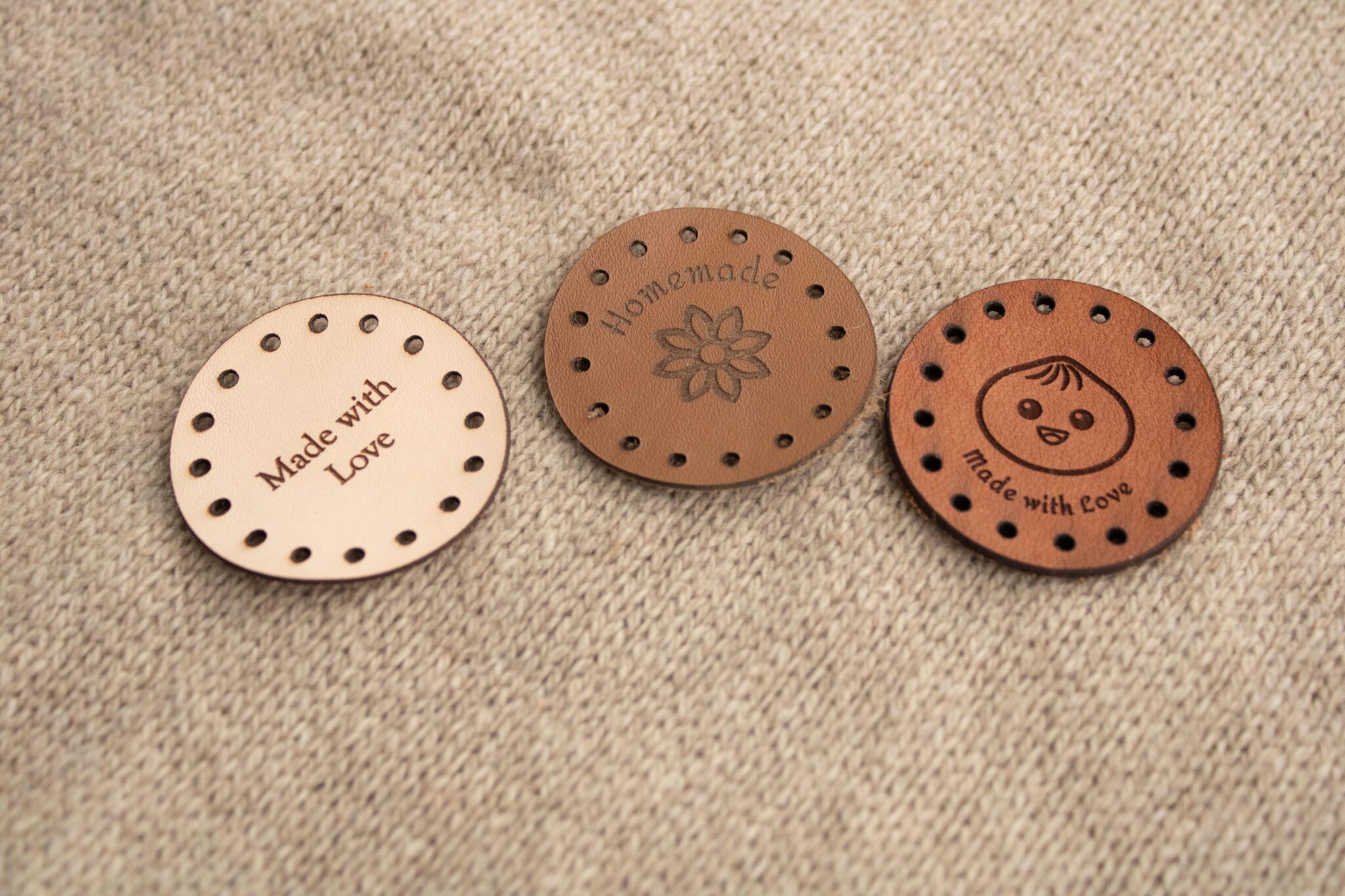 Product image of FredFloris Custom Personalised Leather crochet Labels DIY