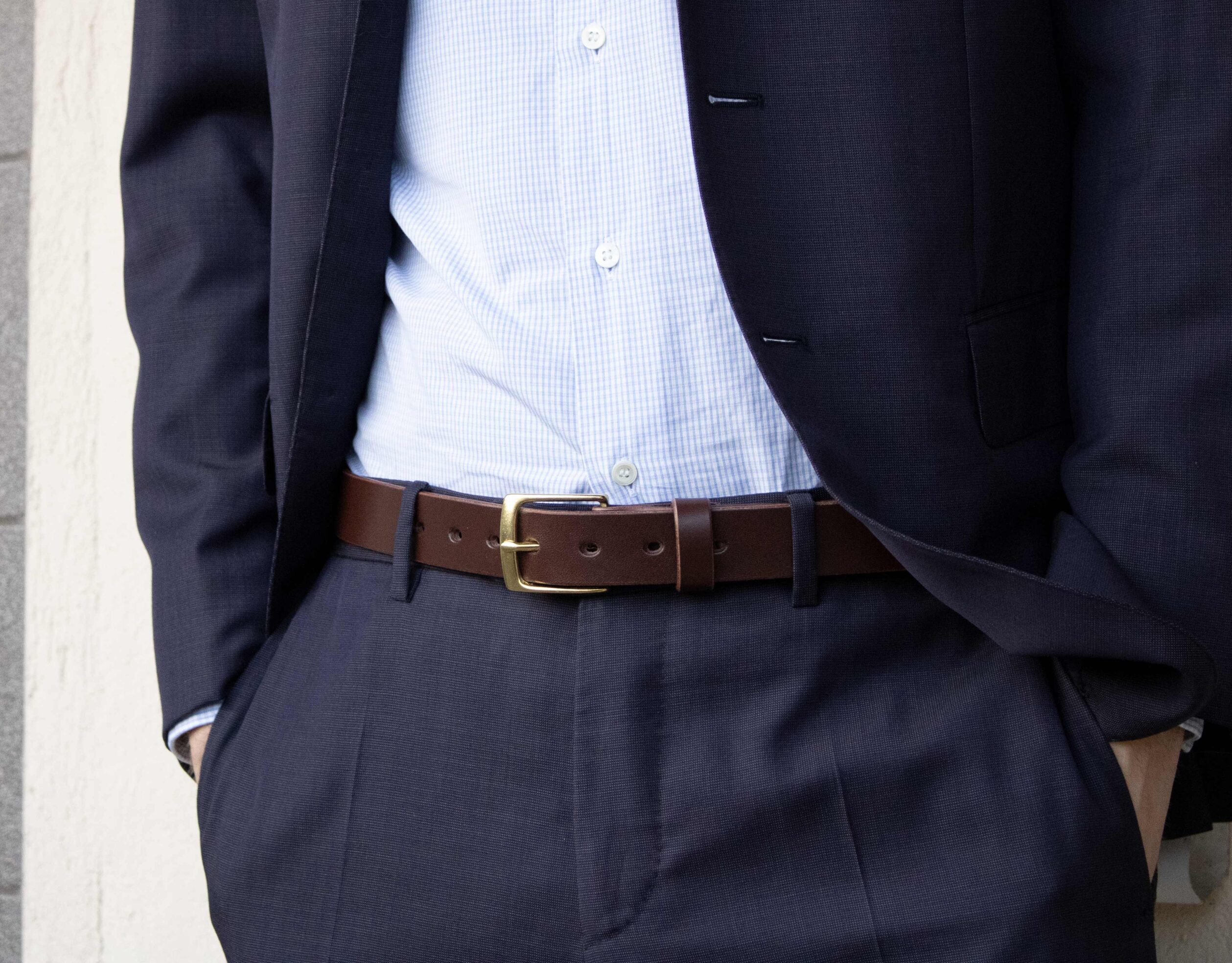 Product image of FredFloris handmade Dark Brown leather mens belt