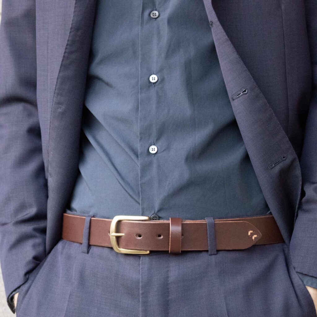 Product image of FredFloris handmade Dark Brown leather mens belt